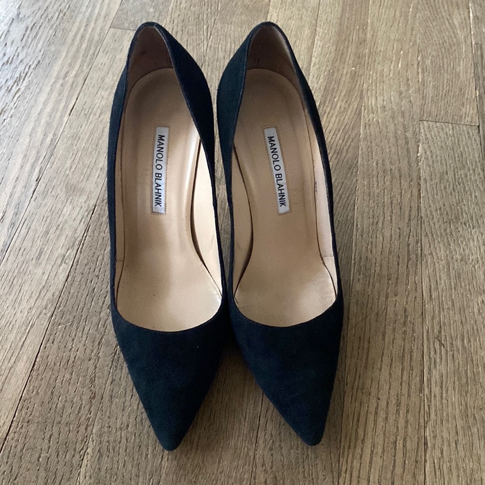 Manolo Blahnik Black Suede Heels